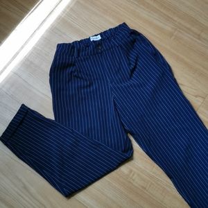 Pull & Bear Navy Striped Trousers